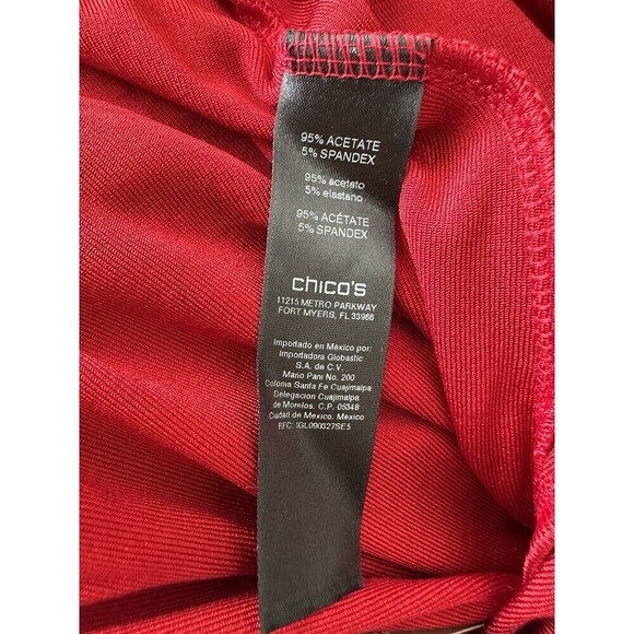 NEW Chicos Travelers No Tummy Pant Women's Size 3 XL Enamel Red Lightweight - Picture 5 of 6